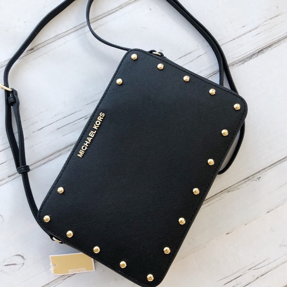 black studded michael kors crossbody
